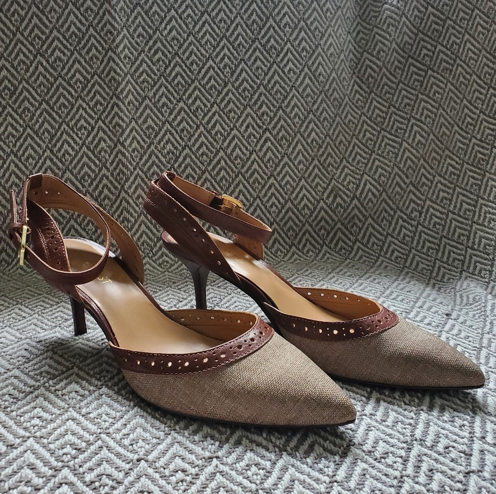 Nine West Ankle Strap Leather Heel - Picture 1 of 11